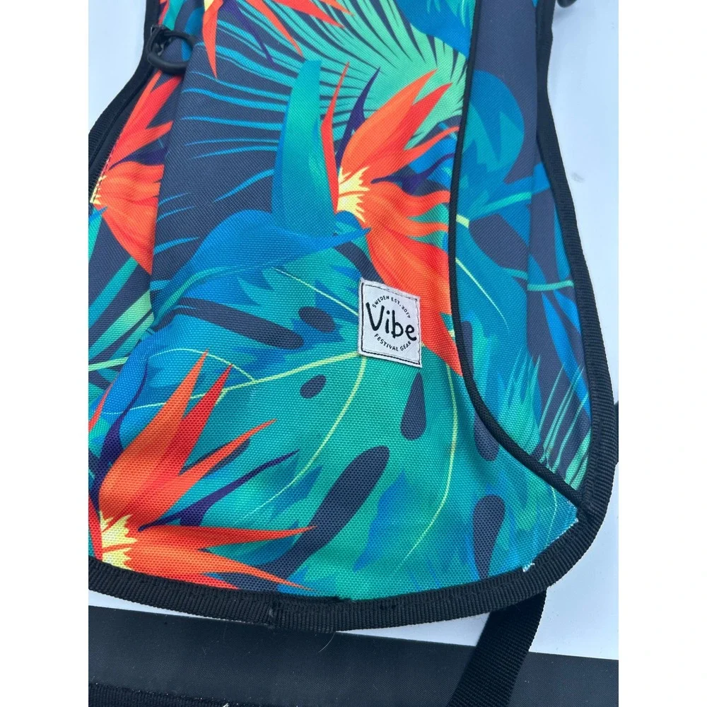 Vibe Festival Gear Hydration Pack Tropical Floral Bird of Paradise Backpack